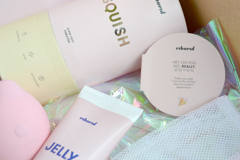 Vibrator named Squish and lube named Jelly