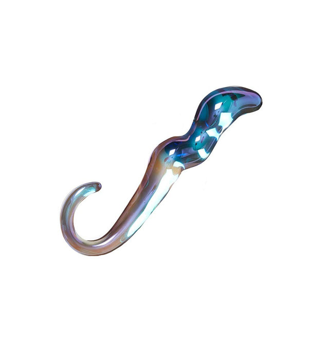 Curvy glass dildo