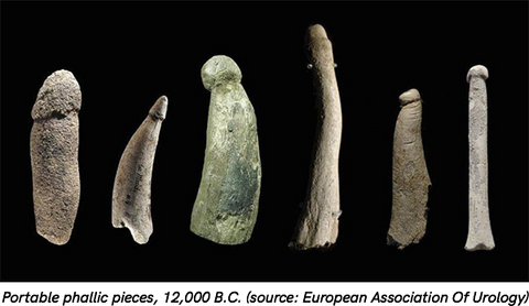 Portable phallic pieces from 12,000 B.C.