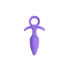 Violet vibrating silicone butt plug