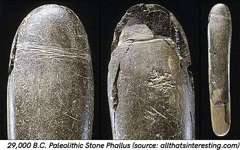 20,000 B.C. paleolithic stone phallus
