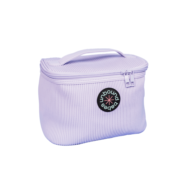 Violet purple storage bag with Unbound logo